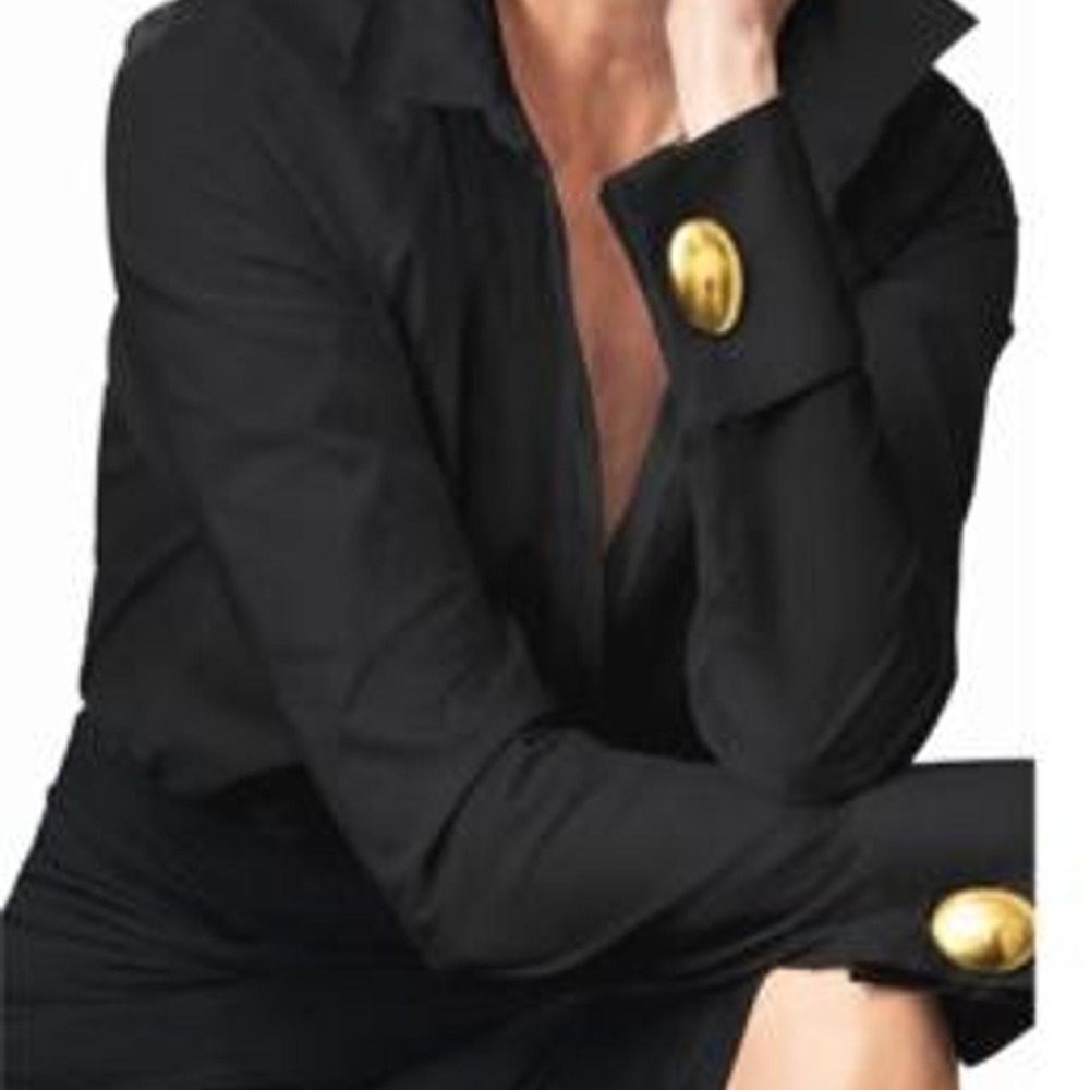 UOOZEE Women's Long Sleeve Loose Buttoned Solid Color Lapel Blouse & Shirt Top